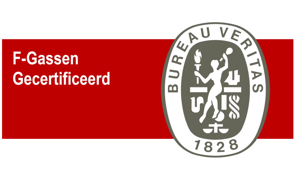 Bureau Veritas F-Gassen BRL 100 : Gecertificeerd voor het installeren en onderhouden van F-gassystemen volgens de hoogste kwaliteitsnormen.